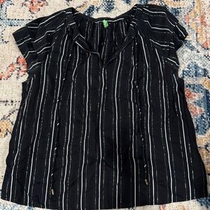 Ann Taylor Striped Black Women's Top